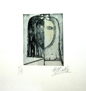 Cabeza de mujer – Manuel Angeles Ortiz – 1973